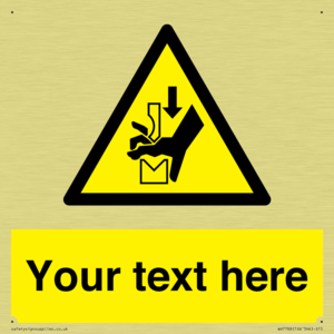 Custom warning hand crushing between press brake tool